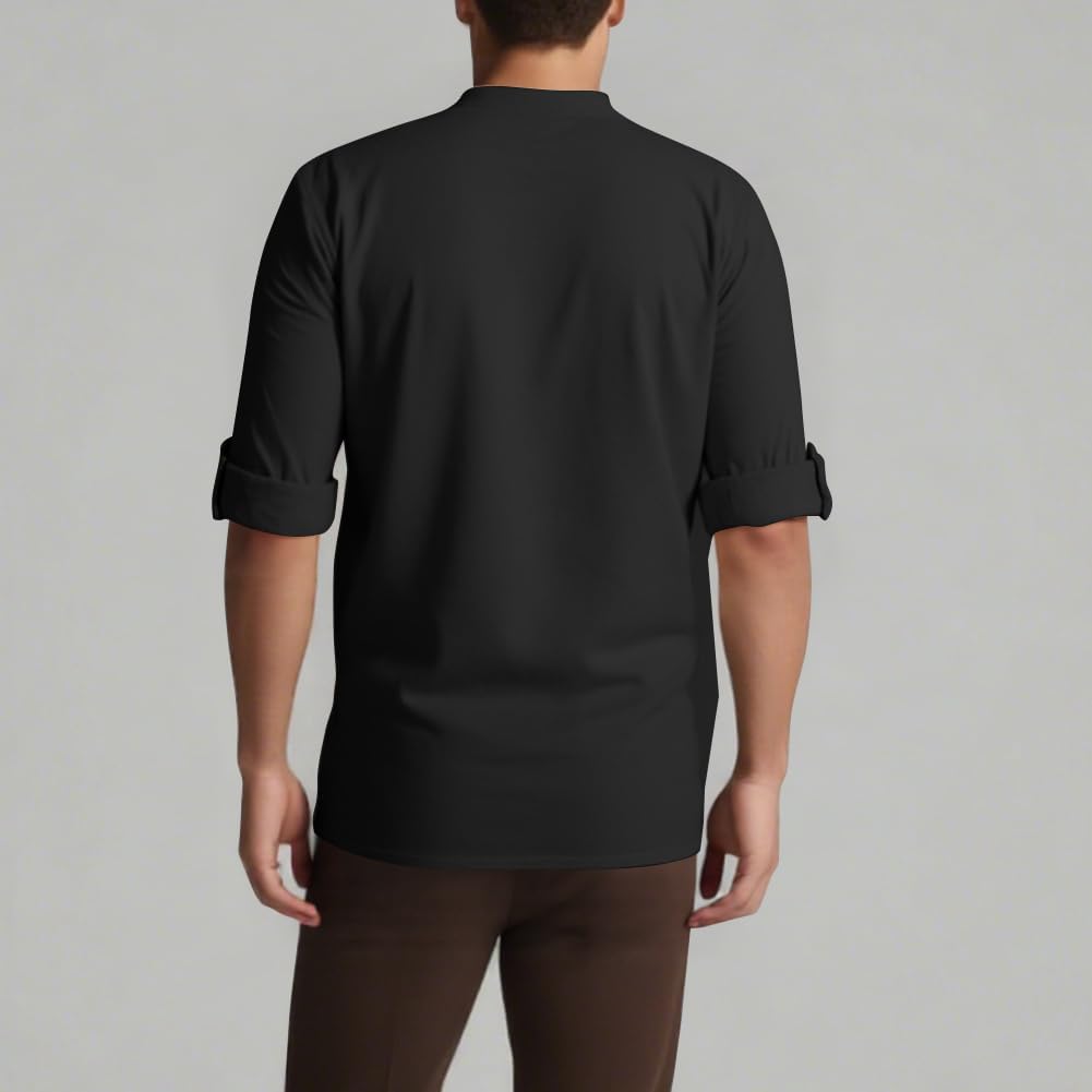 Medeltida skjorta herr piratskjorta långärmad fritidsskjorta herrskjorta 100 % bomull traditionell retrostil skjorta medeltida kostym viking halloween riddarskjorta renässans herrskjorta 2XL-3XL
