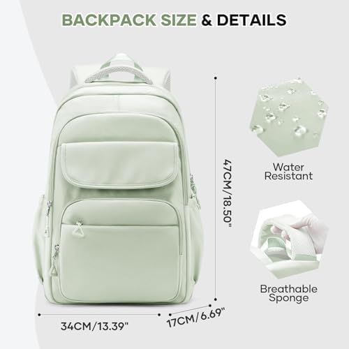 HYC00 Skolryggsäck Flicka Skolväska Lätt Ryggsäck Tjej Tonåring Bokväskor Skola Skolväskor Pojkar Laptop Ryggsäck Dam 14 Tum College Bag Fritidsryggsäck för Kvinnor Casual Dagsryggsäck,Blå