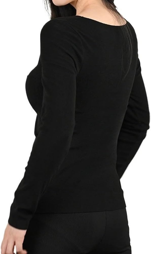 1 st Dam Termisk Underkläder Höst Vinter Långärmad T-shirt Med Inbyggda Vadderingar Dam Plus Size Varma Mjuka Underkläder