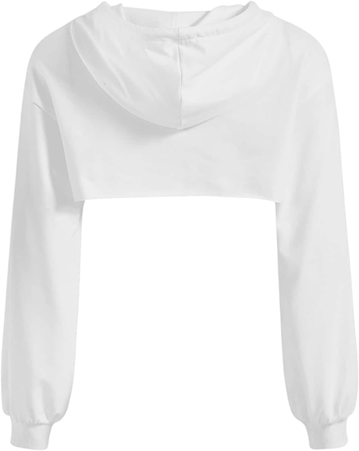 Generisk huvtröja för kvinnor, crop huvtröja, pullover, mycket korta tröjor, långärmad tröja, rund krage, cut outs, tröjor med huva, sport, streetwear, tröjor, huva, blus, toppar, cropped huvtröjor