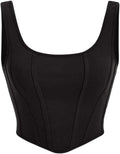 GORGLITTER Crop Toppar damer sommar magfri topp Y2k crop top 90-talet crop tanktopp med U-ringad basic topp