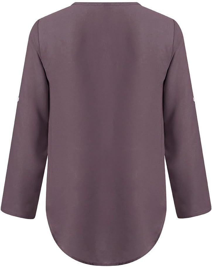 chiffongblus stora storlekar, toppar damer sommar elegant löst sittande blus damer lång damblus med dragkedja topp sommar damer t-shirt damer elegant sexig damer långärmad/kortärmad basic