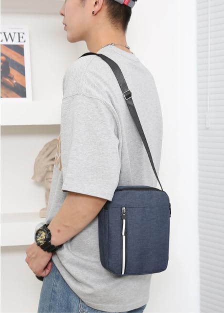 Aucuu Axelväska för män, Oxford Crossbody väska, vattentät liten sidoväska för män, ledig handväska, messengerväska med dragkedja och justerbar rem, lätt bröstväska för daglig användning, arbete
