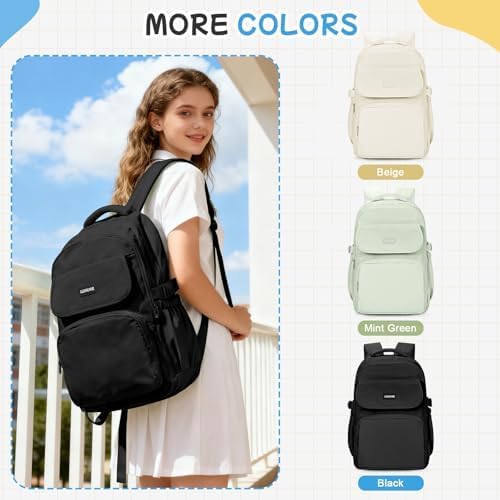 HYC00 Skolryggsäck Flicka Skolväska Lätt Ryggsäck Tjej Tonåring Bokväskor Skola Skolväskor Pojkar Laptop Ryggsäck Dam 14 Tum College Bag Fritidsryggsäck för Kvinnor Casual Dagsryggsäck,Blå
