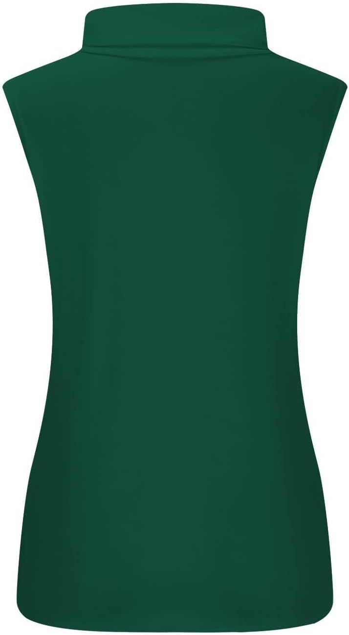 T-shirt dam polokrage - chic och elegant linne för kvinnor smal passform bekväm ärmlös t-shirt enfärgad ledig flytande topp andningsbar lätt topp