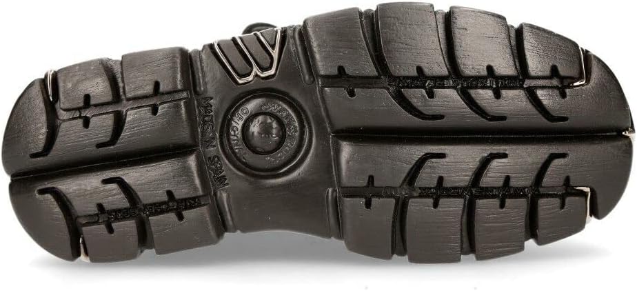 New Rock 106 S1 unisex gotisk punk svart metallisk plattform mode ankelstövlar