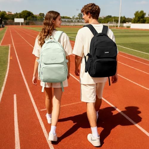 HYC00 Skolryggsäck Flicka Skolväska Lätt Ryggsäck Tjej Tonåring Bokväskor Skola Skolväskor Pojkar Laptop Ryggsäck Dam 14 Tum College Bag Fritidsryggsäck för Kvinnor Casual Dagsryggsäck,Blå