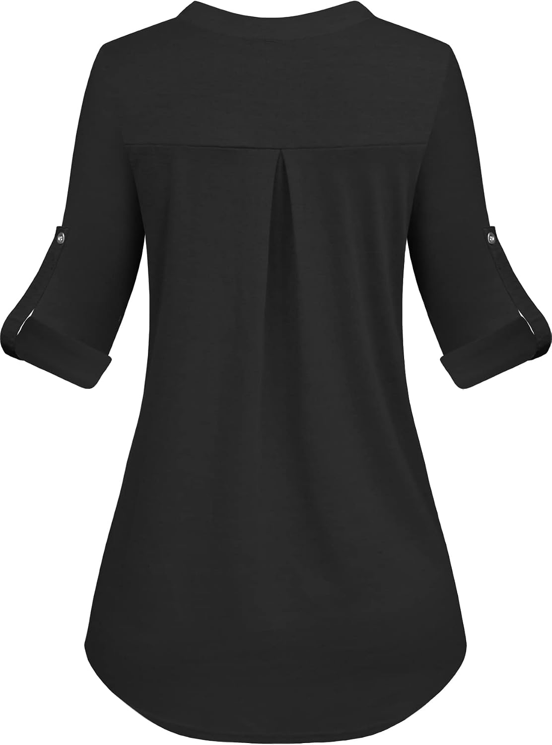 Odosalii skotskrutig tunika blus med dragkedja, kort/långärmad polotopp, blommiga tryckta skjortor