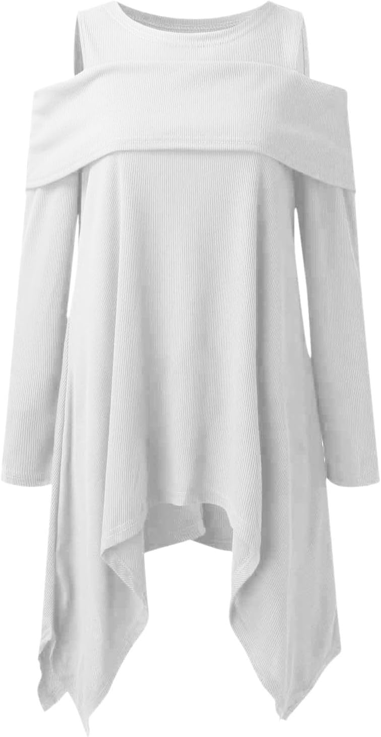 Snö långärmade skjortor dam långärmade blusar formell solid tunika toppar att bära med leggings avslappnade toppar för kvinnor trendig damer bomulls t-shirt