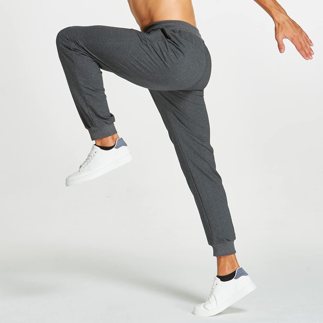 Z0XOZ Joggingbyxor för Män Elastisk Midja bälte Bomull med Dragkedja Fickor träningsbyxor