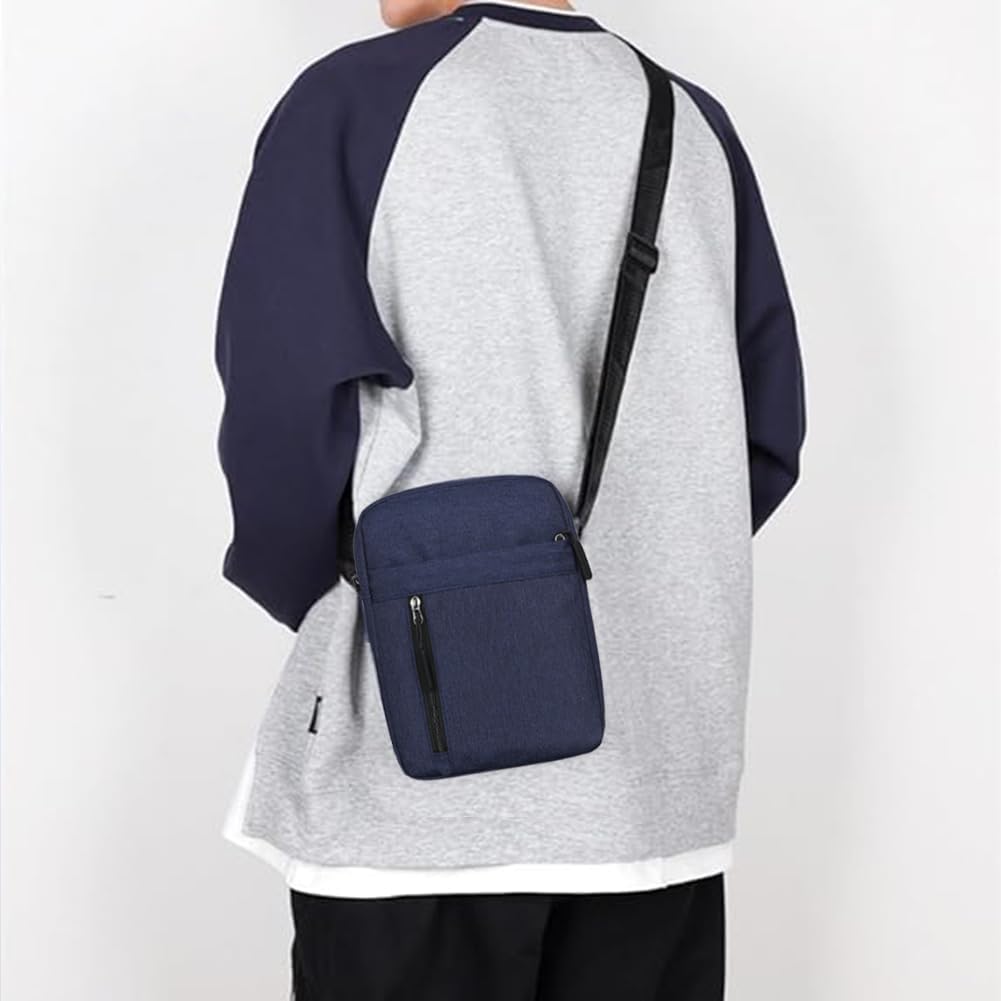 Aucuu Axelväska för män, Oxford Crossbody väska, vattentät liten sidoväska för män, ledig handväska, messengerväska med dragkedja och justerbar rem, lätt bröstväska för daglig användning, arbete
