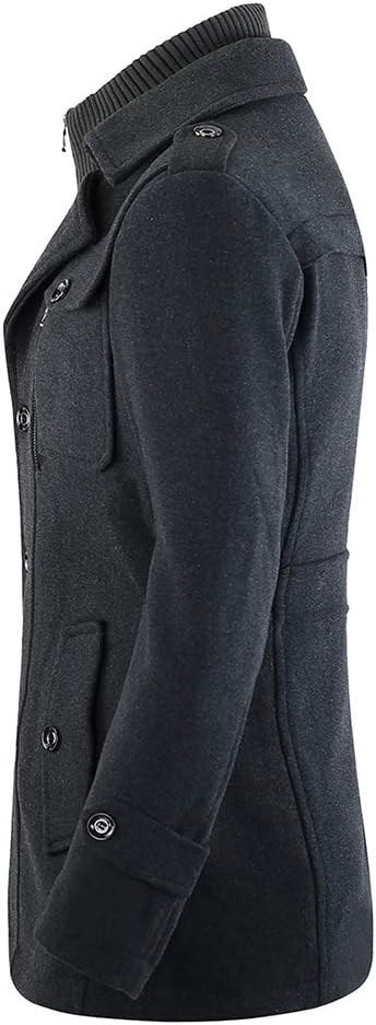 Rockar för Herr Casual Vinter Ullkappor Regular Fit Vinter kappa Ärtkappa för Vintern