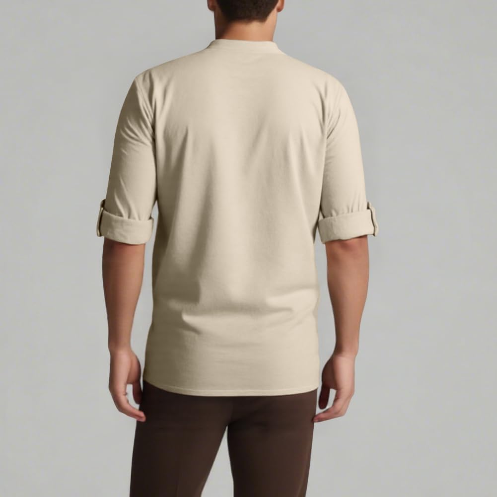 Medeltida skjorta herr piratskjorta långärmad fritidsskjorta herrskjorta 100 % bomull traditionell retrostil skjorta medeltida kostym viking halloween riddarskjorta renässans herrskjorta 2XL-3XL