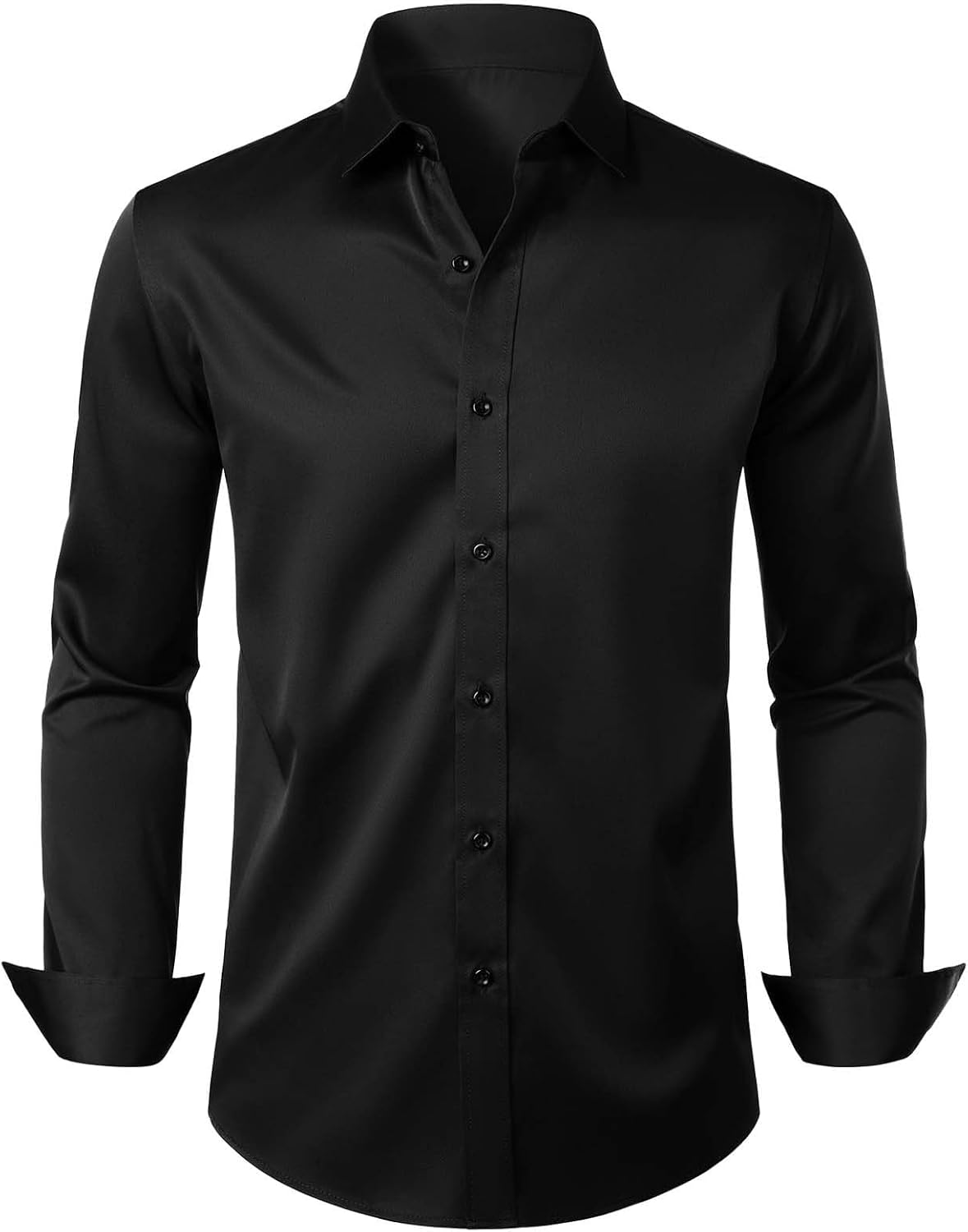 Herr lyx satinklänning skjortor glänsande siden som långärmad button down skjortor casual normal passform bröllop fest avslutningsbal toppar paljetter skjorta män