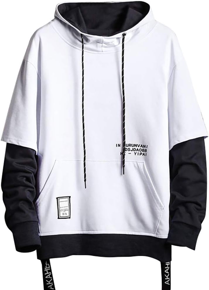 Hip Hop huvtröjor män, herr pullover huvtröja långärmad pullover mode lappverk jumper streetwear huvtröjor tryck huvtröja vardaglig pullover topp lätt huvtröja sweatshirt normal passform