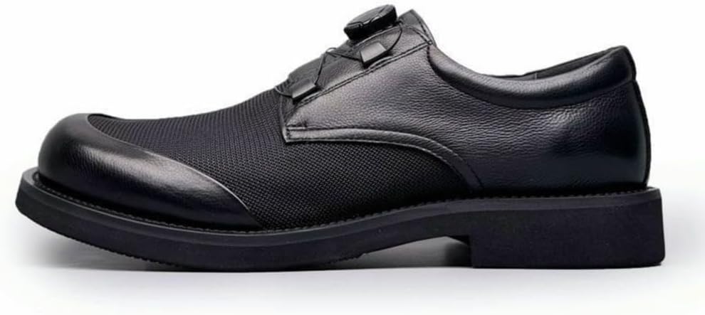 Herrskor slip-on casual affärsskor läder rund tå andningsbara oxfordskor för kontoret