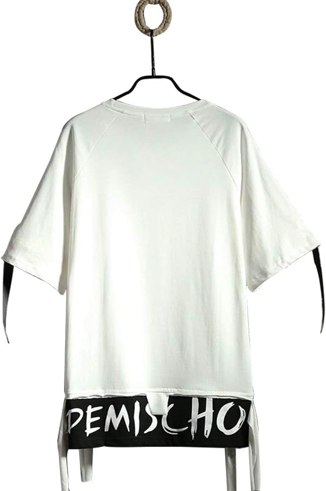 Hello MrLin Herr Techwear Hip Hop T-shirt Streetwear Fashion Kortärm Top