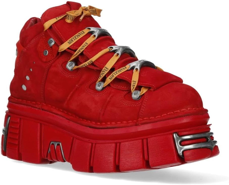 New Rock 106 S1 unisex gotisk punk svart metallisk plattform mode ankelstövlar