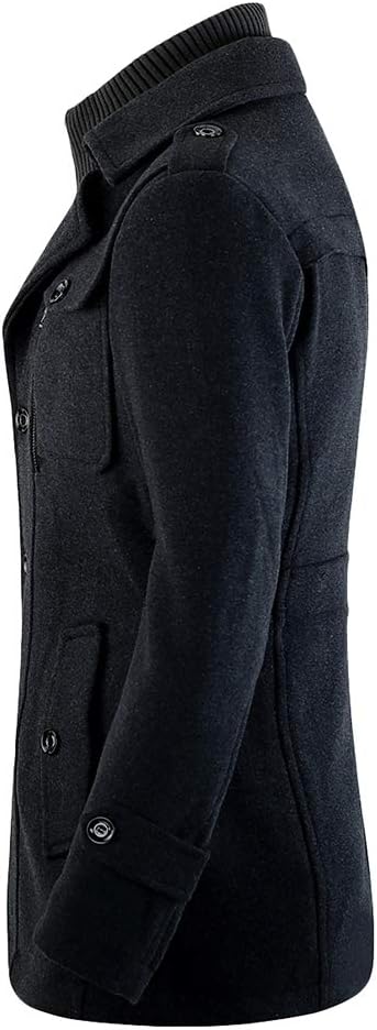 Rockar för Herr Casual Vinter Ullkappor Regular Fit Vinter kappa Ärtkappa för Vintern
