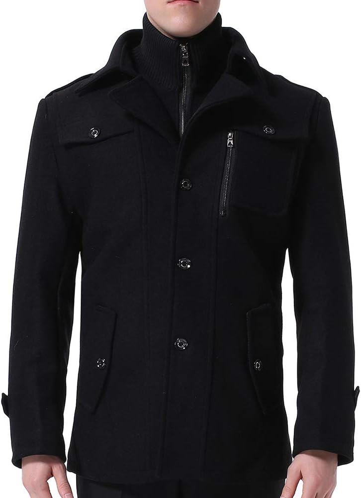 Rockar för Herr Casual Vinter Ullkappor Regular Fit Vinter kappa Ärtkappa för Vintern