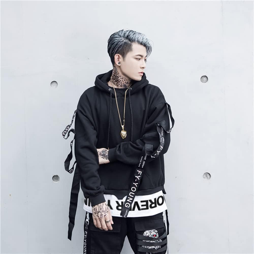 Hello MrLin Techwear streetwear hiphop mode huvtröja japansk Harajuku kläder