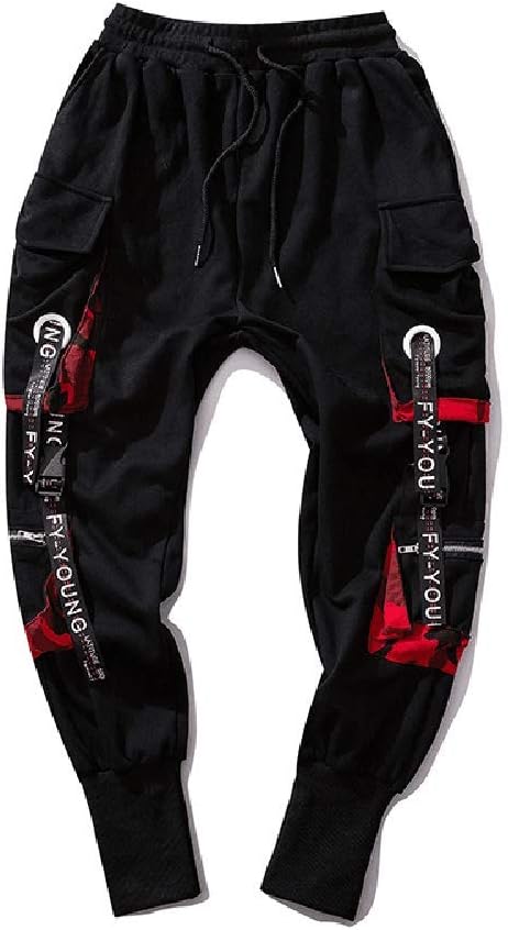 Hello MrLin Herr Techwear Byxor Hip Hop Jogger Cargo Baggy Streetwear Punk Byxor Män
