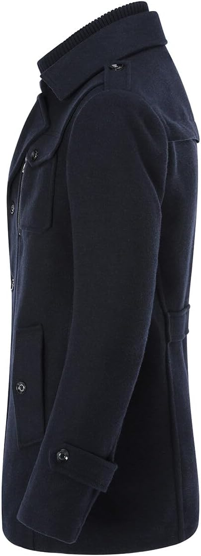 Rockar för Herr Casual Vinter Ullkappor Regular Fit Vinter kappa Ärtkappa för Vintern