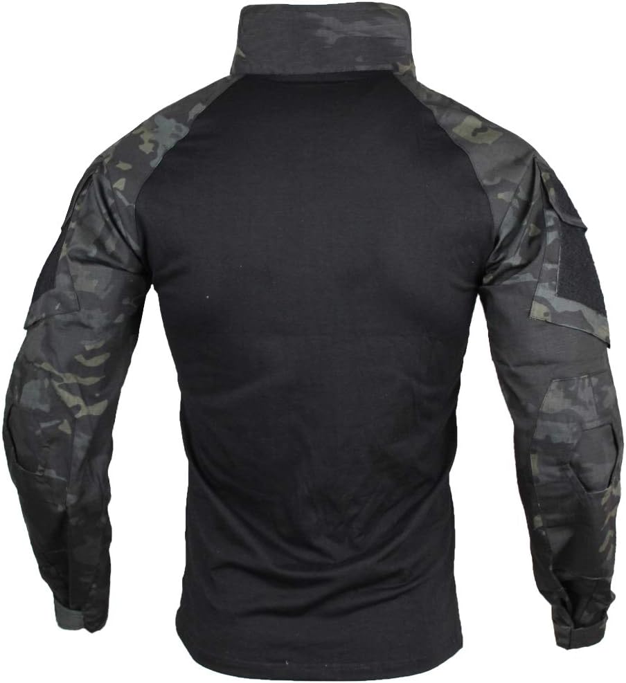 Tactical Combat T-shirt för män, Ripstop andningsbar tröja för jakt Military Airsoft
