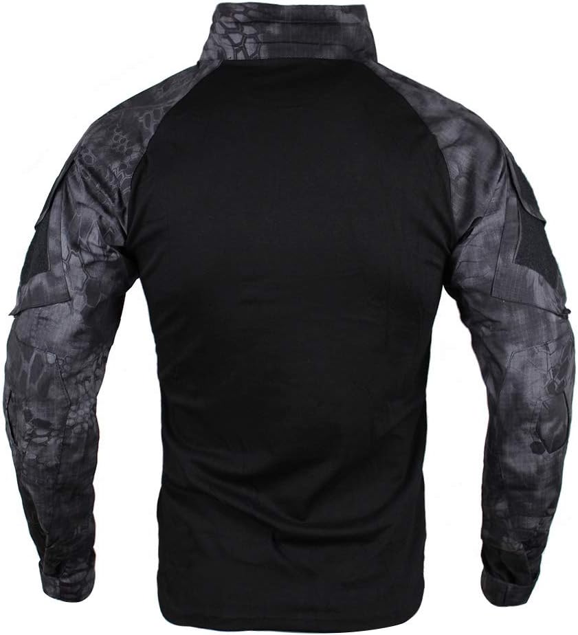 Tactical Combat T-shirt för män, Ripstop andningsbar tröja för jakt Military Airsoft