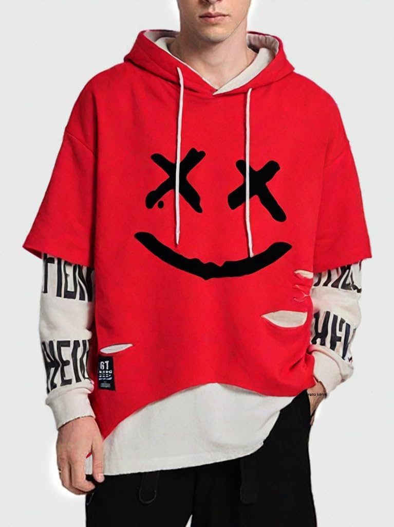 Hello MrLin Herrarmode Techwear Hip Hop Kapuzenpullover Japanischer Streetwear Patchwork Urban Jumper