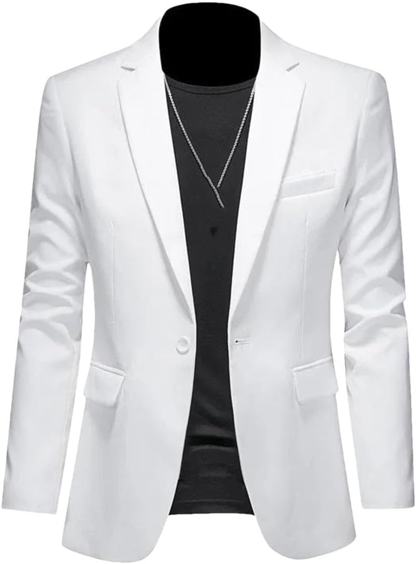 Hgvcfcv Casual business herr blazer brudgum bröllopsklänning kavajer för män kostym toppar jacka kappa enfärgad kostymjacka