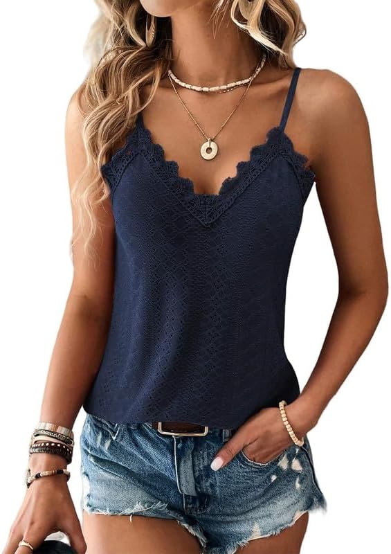 Haibang Chic och elegant sommarlinne dam camisole spets ärmlös spaghettiband topp sexig lös tröja ögla broderi camisole mode casual tanktoppar