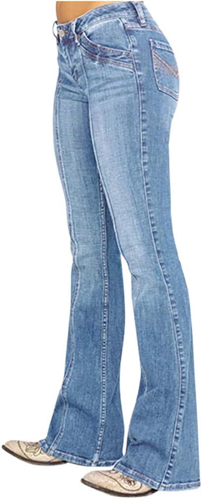 Jeans Kvinnor Hög Midja Denim Byxor Stretch Bekväma Jeans Bekväma Push Up Byxor Med Fickor Mode Baggy Stil Avslappnad För Kontor, Fritid Och Daglig Användning