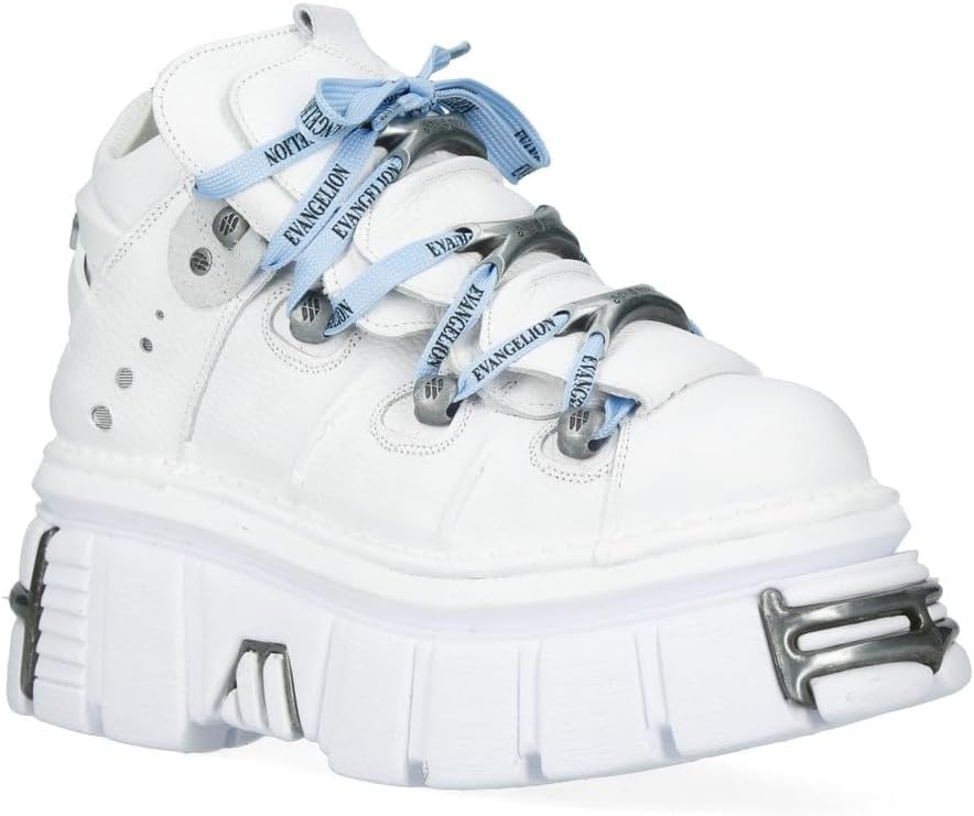 New Rock 106 S1 unisex gotisk punk svart metallisk plattform mode ankelstövlar