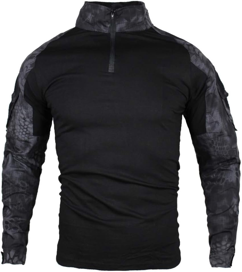 Tactical Combat T-shirt för män, Ripstop andningsbar tröja för jakt Military Airsoft