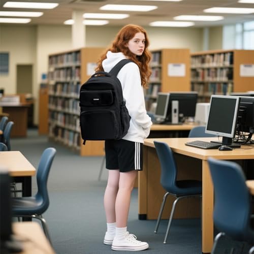 HYC00 Skolryggsäck Flicka Skolväska Lätt Ryggsäck Tjej Tonåring Bokväskor Skola Skolväskor Pojkar Laptop Ryggsäck Dam 14 Tum College Bag Fritidsryggsäck för Kvinnor Casual Dagsryggsäck,Blå