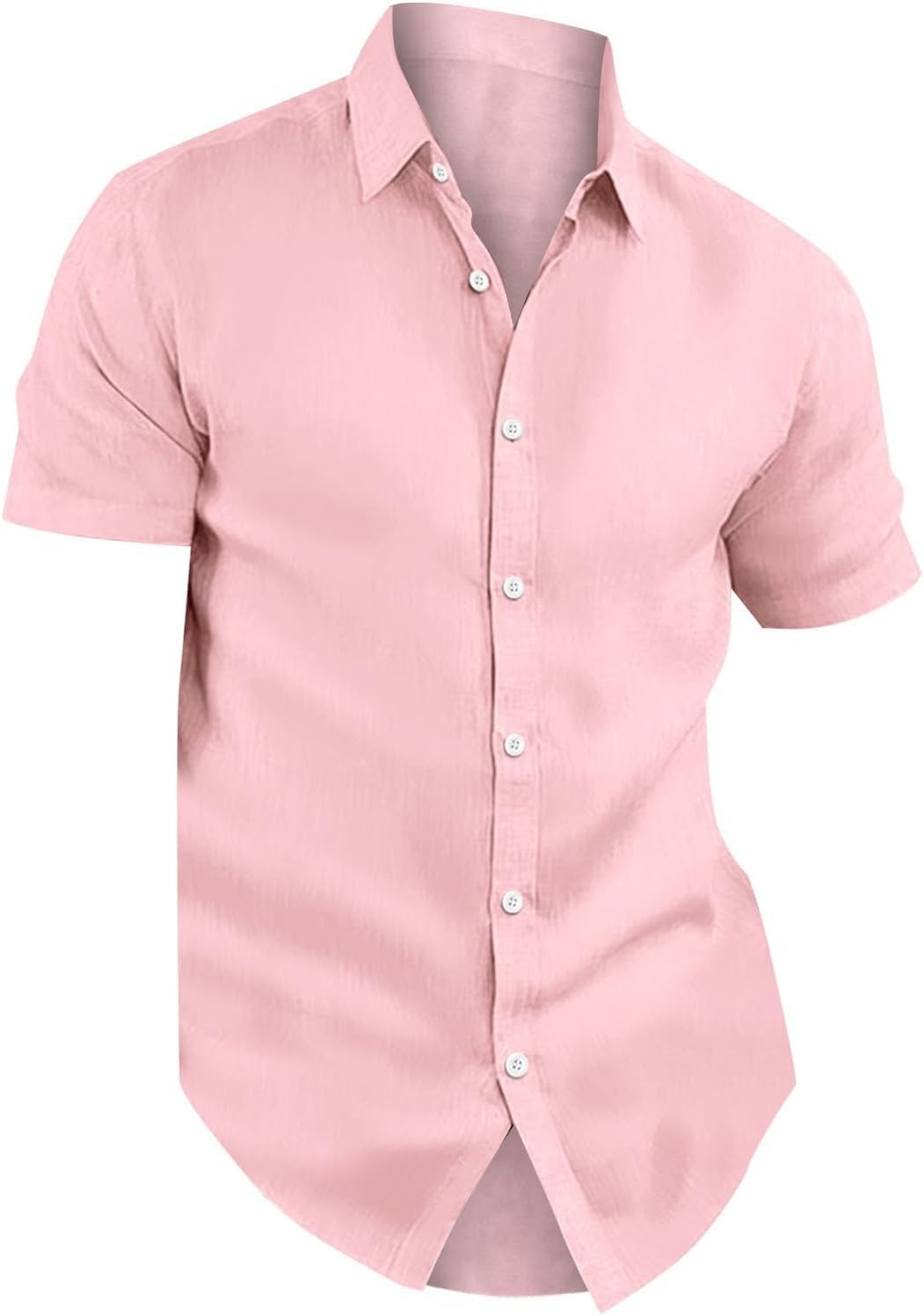 Herrskjortor vardaglig bomull linne kortärmad lös passform enkel tippning krage t-shirt kylning bekväma icke-strykjärn knappar skjortor lättskötta toppar vuxen för sommarsemester