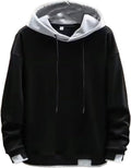 Huvtröjor för män Street Pullover Långärmad lappverk sweatshirt män streetwear huvtröja