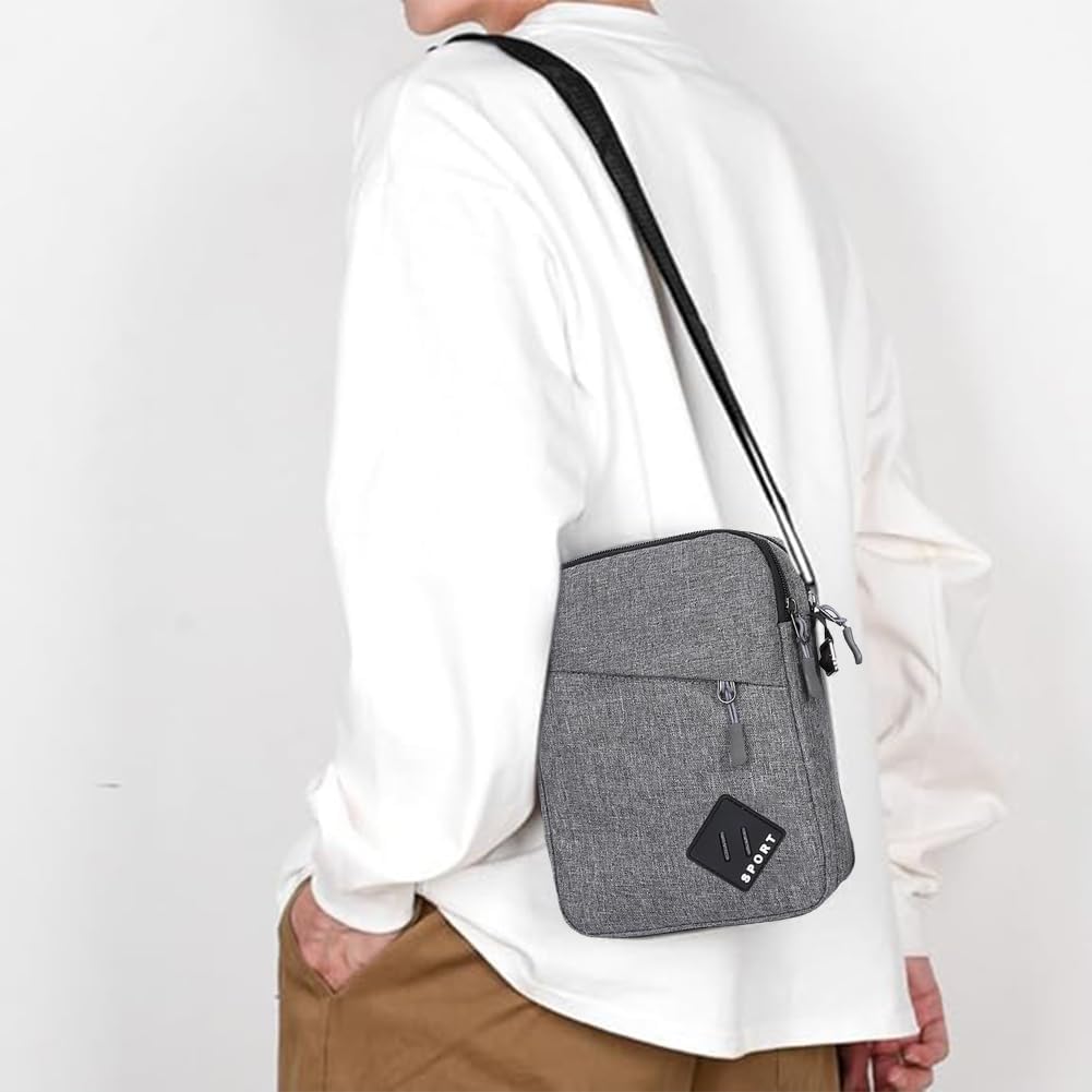 Aucuu Axelväska för män, Oxford Crossbody väska, vattentät liten sidoväska för män, ledig handväska, messengerväska med dragkedja och justerbar rem, lätt bröstväska för daglig användning, arbete
