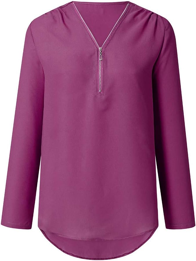 chiffongblus stora storlekar, toppar damer sommar elegant löst sittande blus damer lång damblus med dragkedja topp sommar damer t-shirt damer elegant sexig damer långärmad/kortärmad basic