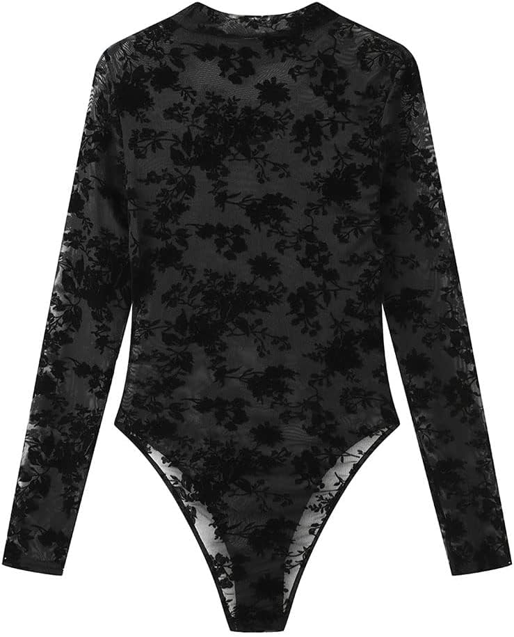 Generisk dambody med spetsar, långärmad eleganta bodys, sexig jumpsuit, toppar, bodysuit, stringtrosa, långärmad body, basic undertröja, V-ringad, party, topp, bustier, ledig, chic, body, spets, damer