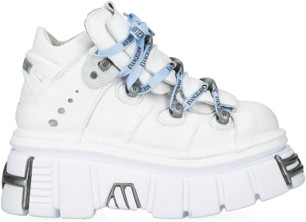 New Rock 106 S1 unisex gotisk punk svart metallisk plattform mode ankelstövlar