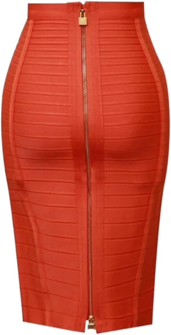 58 cm sexig solid dragkedja bandage kjol kvinnor elastisk bodycon sommar för kvinnor