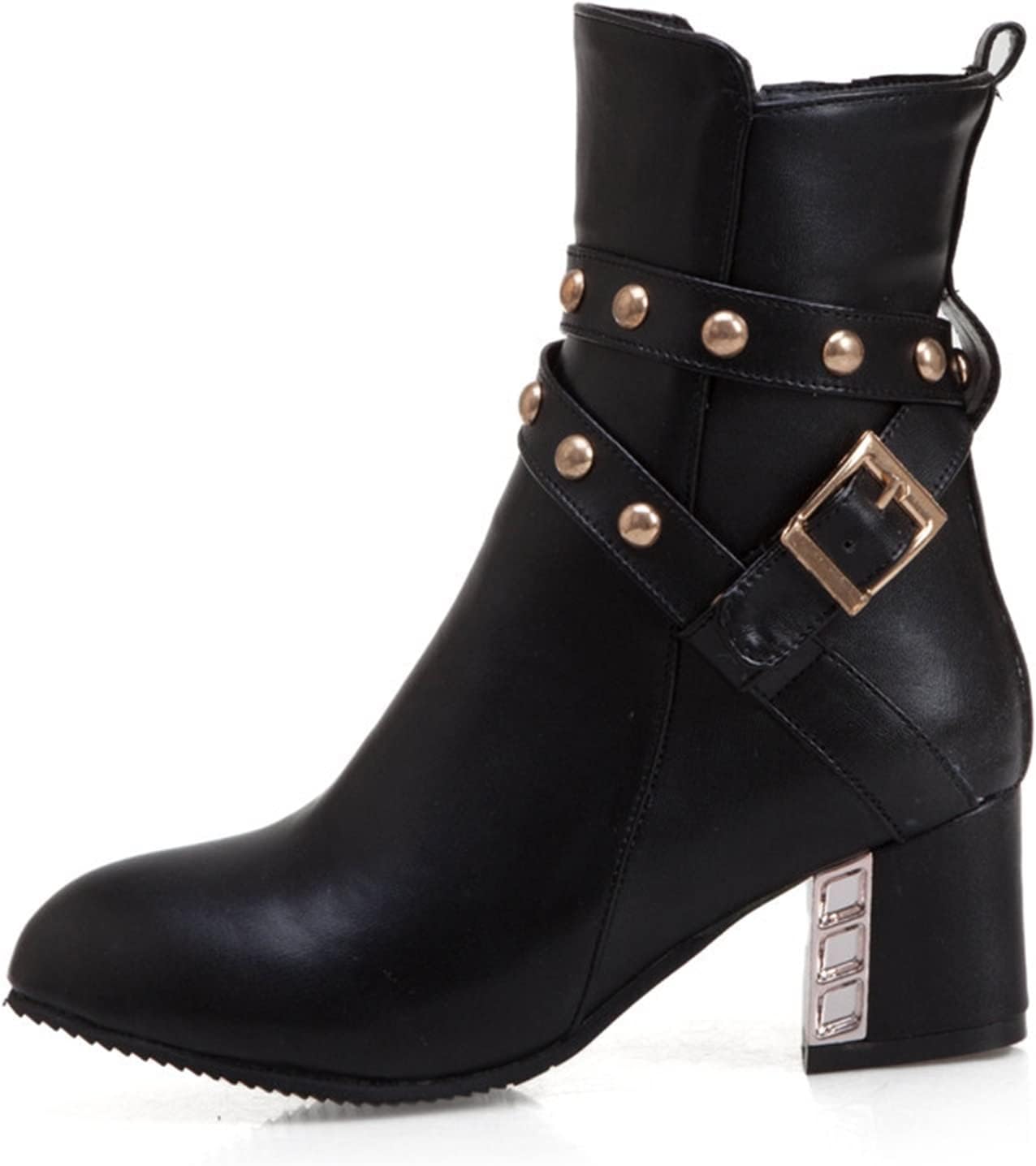 damstövlar nitade kvinnors ankelstövlar fyrkantiga lågklackade motorcykelstövlar dam höst och vinter