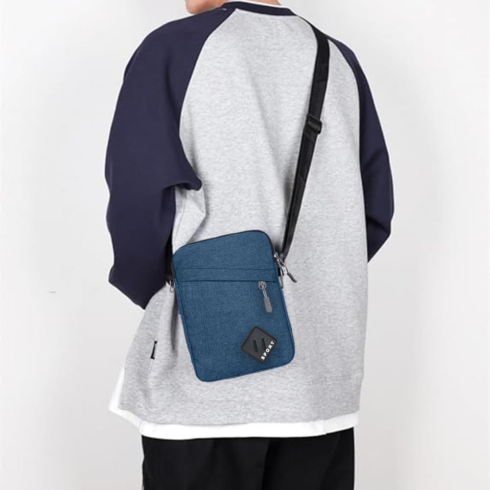 Aucuu Axelväska för män, Oxford Crossbody väska, vattentät liten sidoväska för män, ledig handväska, messengerväska med dragkedja och justerbar rem, lätt bröstväska för daglig användning, arbete