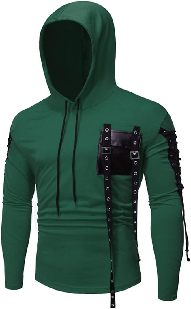 Herr Hooded Base Coat Personalized Pocket Casual Långärmad T-shirt Mens Hip Hop Long Sleeve Pullover Hoodies t Shirts Men's Long Sleeve Hoodie T Shirts V Neck Hooded Tops Tshirt