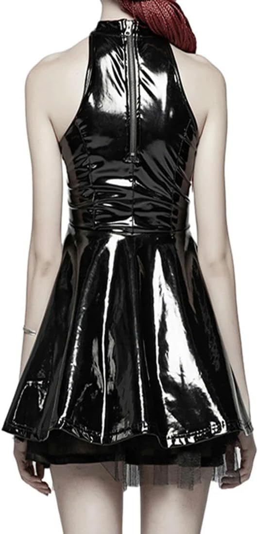Plus Size 7XL kvinnor poldans snörning kläder PVC trikåer läder klubb klänning bodysuit PVC klänning anpassningsbar