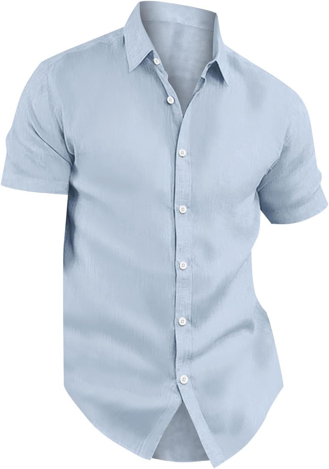 Herrskjortor vardaglig bomull linne kortärmad lös passform enkel tippning krage t-shirt kylning bekväma icke-strykjärn knappar skjortor lättskötta toppar vuxen för sommarsemester
