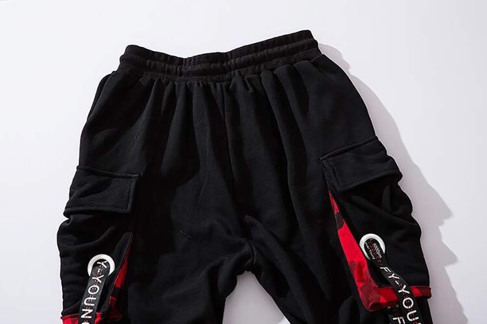 Hello MrLin Herr Techwear Byxor Hip Hop Jogger Cargo Baggy Streetwear Punk Byxor Män