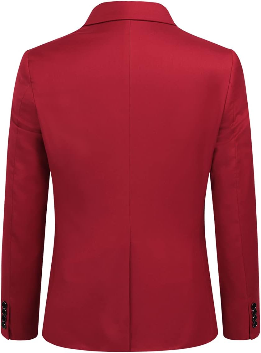 YOUTHUP 3-delad kostym smal passform för män elegant business bröllop kostym blazer västar byxor
